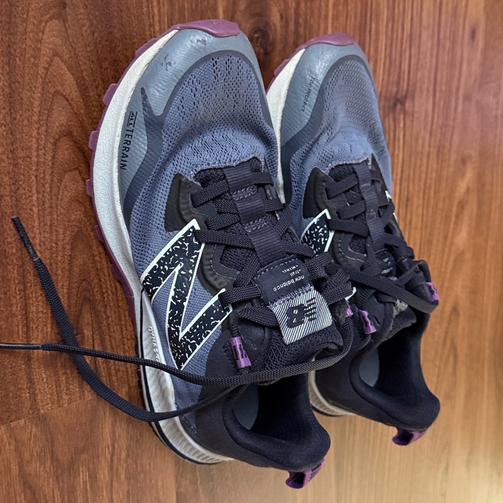Pre-owned New Balance Women's Gray and Purple Running Shoes(has light scratches